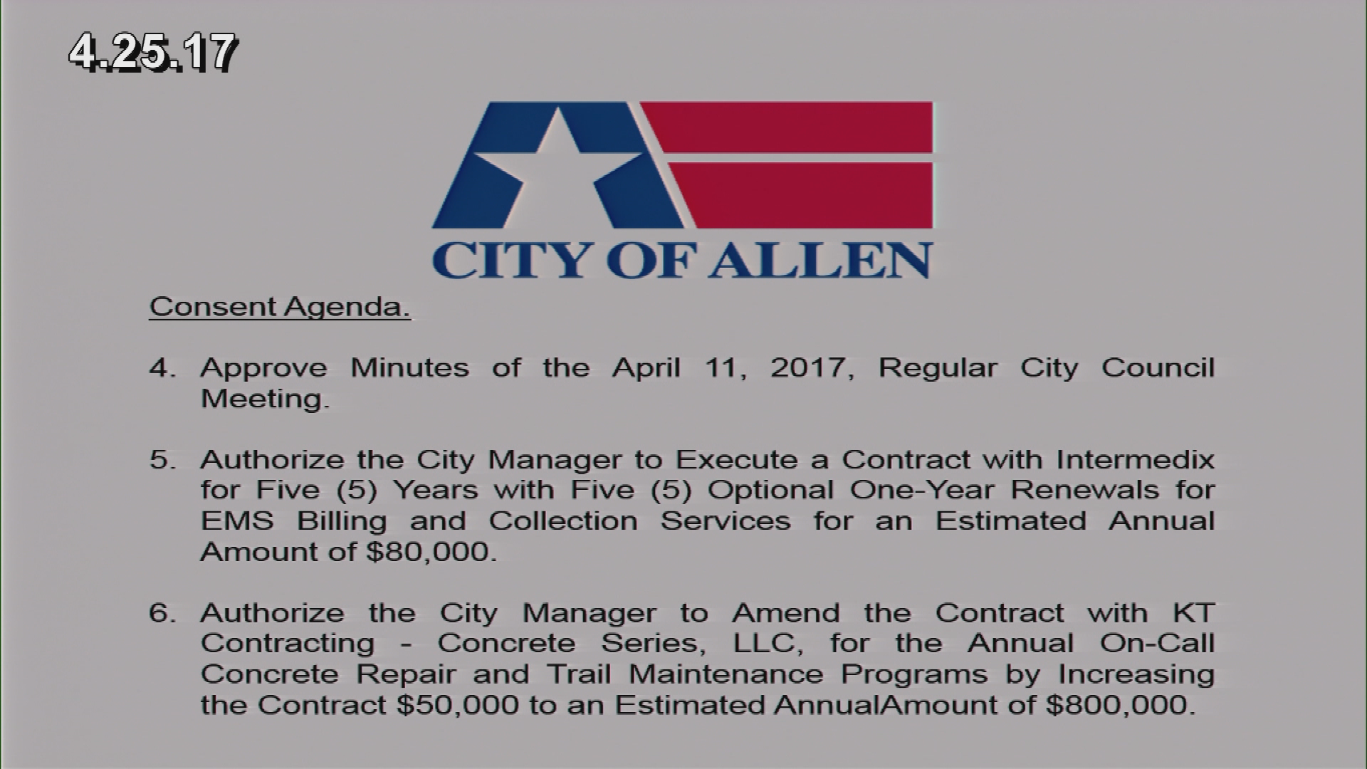 Thumbnail image for City Council Meeting (4-25-2017)